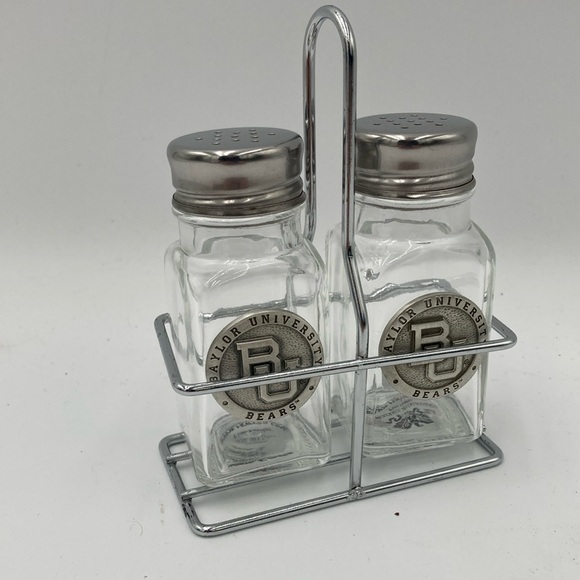 Heritage Pewter Baylor University Salt and Pepper Shakers with Caddy - Picture 1 of 5